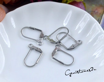 50pcs Stainless Steel Earring Wires,Ear Wire Earring Hooks,Hypoallergenic Spring Earring Finding,Surgical Stainless Steel Leverback Ear Wire