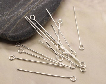 100 pines de plata de plata pins ojo Headpins