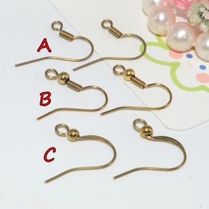 200pcs Raw Brass Earring Hooks with Ball, French Hooks Earring ,Shepherd Hook Ear Wires ,Fish Hooks,Earring Findings, Handmade Earwire, 125