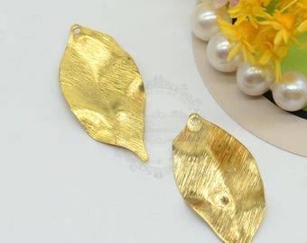 35.4x16mm Single Hole Raw Brass leaves Pendant Charms, Brass Tree Leaf Pendants, Brass Base/Earrings/Pendant/Geometric,Jewelry Supplies, 276