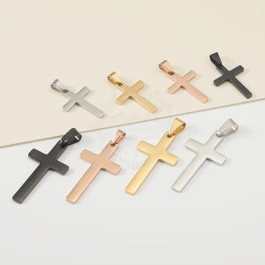 5pcs 14x21mm/17x32mm Highly Polished Stainless Steel Cross Pendant, Personalized Cross Charms ,Stainless DIY Supplies, Jewelry Findings, T18