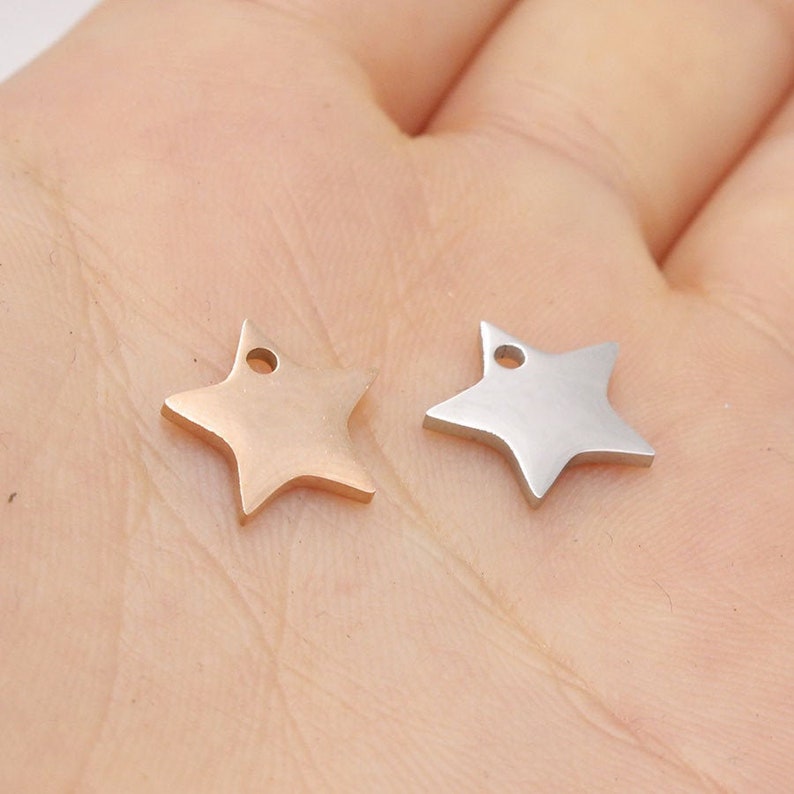 10pcs 11x16mm Highly Polished Stainless Steel Pentagram Pendant Charms,Lovely Star Necklaces,Stainless Steel DIY Supplies,Jewelry Findings
