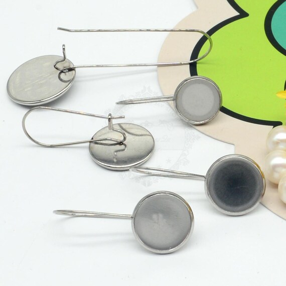 Ciondoli Cabochon Rotondi In Acciaio Inox Per Gioielli Fai-da-te - Set Misure 6-30mm, Bianco - 4