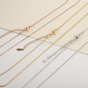 5pcs Stainless Steel Snake Chains Necklace, Bulk Chain, Finished  Chain Necklace, Lobster Clasp Cable Link Chain, Wholesale Chains, JM637