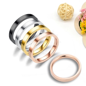 10 Stück 3 mm Stapelbare Edelstahlringe, Rohling stapelbar, gravierbar, Edelstahl, Muttertag, Weihnachtsgeschenk BU788