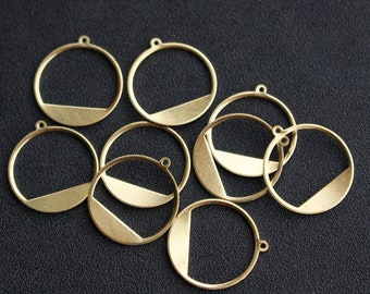 50pcs 20mm Raw Brass Round Circle Pendant Charms,Earring Charm,Raw Brass Circle Ring Findings, Geometric Findings,Jewelry Supplies, 197