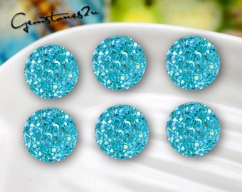 20pcs 8mm / 10mm / 12mm Druzy Cabochons Faux Druzies Cabochon Resin Kawaii Glitter Cabs Jewelry Findings Embellishments Craft Supplies ZY18