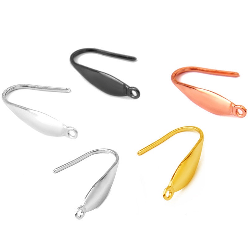 50pcs 10x20mm Stainless Steel Ear Wires Oval Leaf Earring Etsy