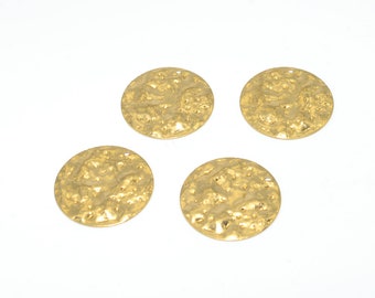 50 piezas de 24 x 0,4 mm para pendientes de latón, conectores para pendientes, colgantes para pendientes, suministros de joyería, joyas de latón, pendientes circulares, S185