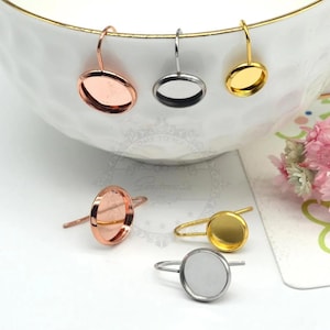 20pcs 8/10/12mm Round Stainless steel French Earrings, Earring Component Blanks, Ear Ring Blanks Base,Earring Hooks,earring hooks BU772