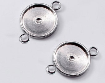 20pcs 6/8/10/12mm Espacios en blanco de bisel de acero inoxidable, ajuste de la bandeja del bisel, ajuste redondo de la cabina, copas de bisel, biseles en blanco, ajuste de cabochon al por mayor