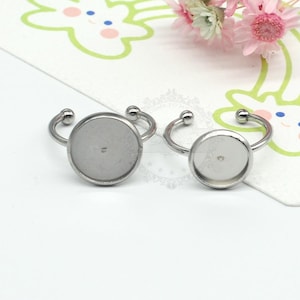 20pcs 10mm~20mm Stainless Steel Ring, Adjustable Ring Blanks, Steel Ring Base, Ring Base Tray DIY material Jewelry Making Accessories, BU799