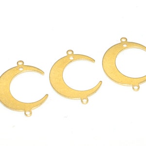 Brass earrings, Earring Findings, Earring connector, Earring pendant, Jewelry Supplies, Brass jewelry, Moon shape earrings, S25-D