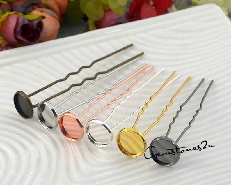 5 Pairs 10 087 Cabochon Earring Studs Silver Plated Blank Post 8-10-12mm