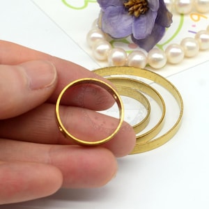 20pcs 20-45mm Raw Brass Round Circle Ring Frame- Brass Circle Link Spacer -Brass Circle Bead Frames-Geometric Findings -Jewelry Supplies,124
