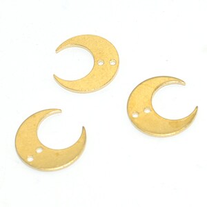 Brass earrings, Earring Findings, Earring connector, Earring pendant, Jewelry Supplies, Brass jewelry, Moon shape earrings, S25-A