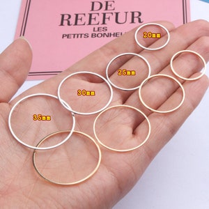 50pcs Plating Brass Hollow Circle  Rings Pendants Charms Copper diy jewelry accessories geometric earrings ear clip circle ring border