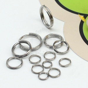 200pcs Stainless Steel Split Rings, Double Rings, Split Jump Rings, Bulk Jewelry Making Supplies, 5mm / 6mm / 7mm / 8mm / 10mm / 12mm, BU615