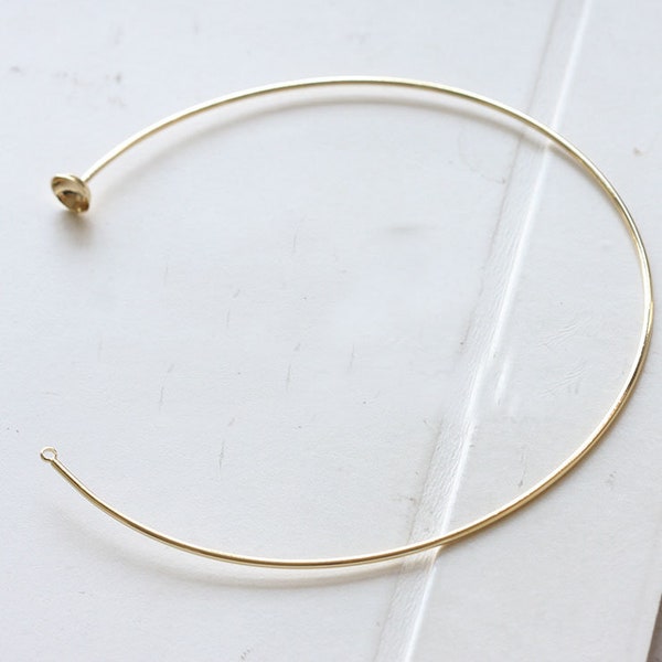 126mm Raw Brass Round Circle Necklace,Brass Circle Collar,Brass Circle Fashion Necklace, Brass Circle Chain, Geometric, Jewelry Supplies,448