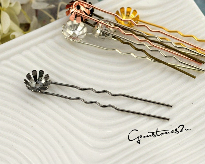 20pcs Brass Cameo Setting Hair Pins Wedding Hair Pins Prom Etsy