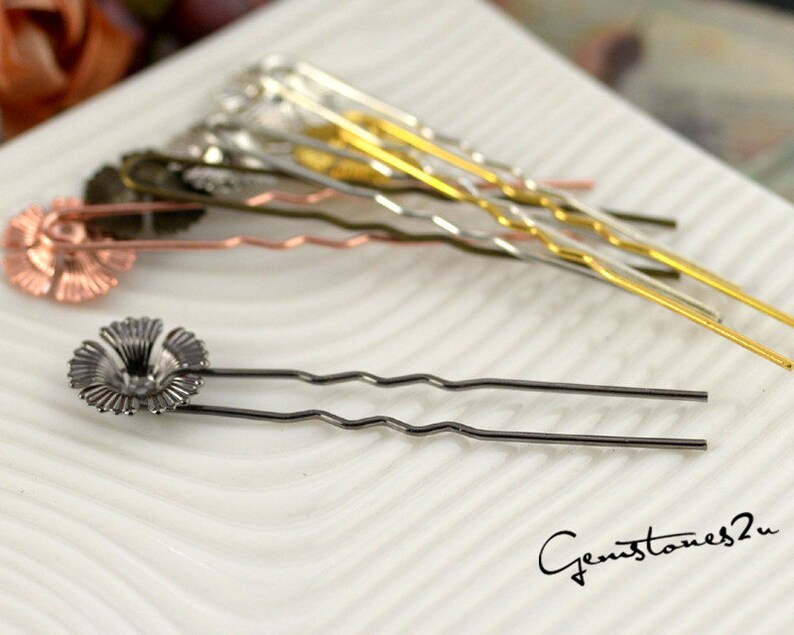 20pcs Brass Cameo Setting Hair Pins Wedding Hair Pins Prom Etsy