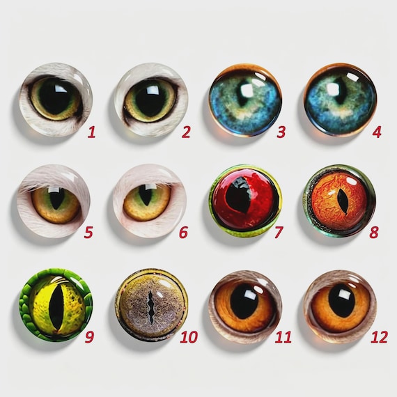 Eyes cabochons,Animal eyes Glass Photo Cabochon,handmade cabochons,glass cabochons,round cabochons,Handmade Dome cabochons