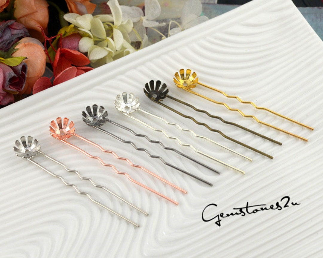 20pcs Brass Cameo Setting Hair Pins Wedding Hair Pins Prom Etsy