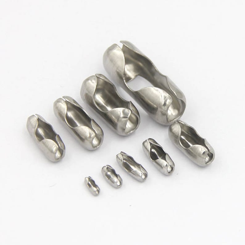 100 Pieces 316L Stainless Steel Ball Chain Connectors for Etsy