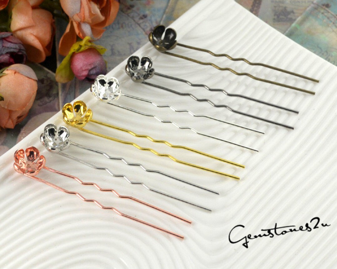 20pcs Brass Cameo Setting Hair Pins Wedding Hair Pins Prom Etsy