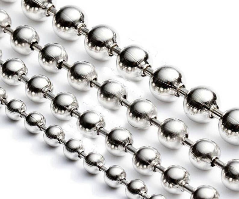 10m Stainless Steel Bezel Ball Bead Chains Crafting Chains Etsy
