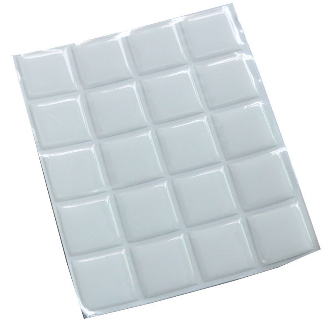 30pcs 1 Inch 25.4mm Square Clear Epoxy Stickers, Square 3D Epoxy Dome