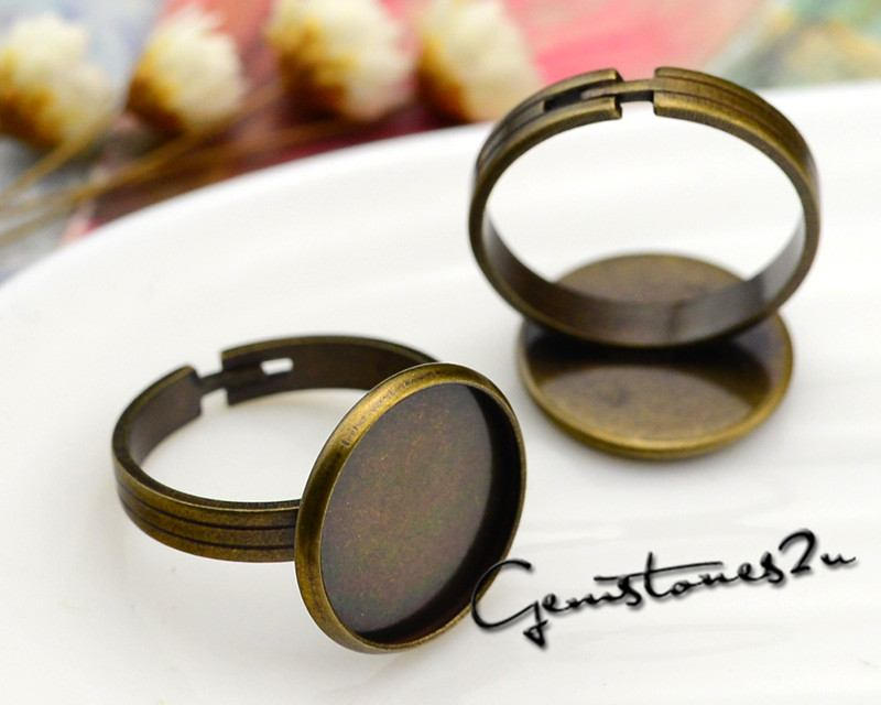 10pcs Adjustable Ring Blank with 10mm / 12mm /14mm / 16mm / Etsy