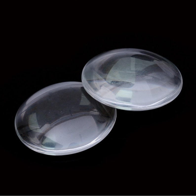 Round Clear Glass Cabochons Wholesale, Hand-Cut and Fired, Crystal Clear Colorless Glass, transparent glass covers15 Size available image 1