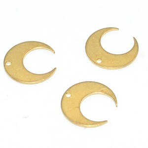 Brass earrings, Earring Findings, Earring connector, Earring pendant, Jewelry Supplies, Brass jewelry, Moon shape earrings, S25-C