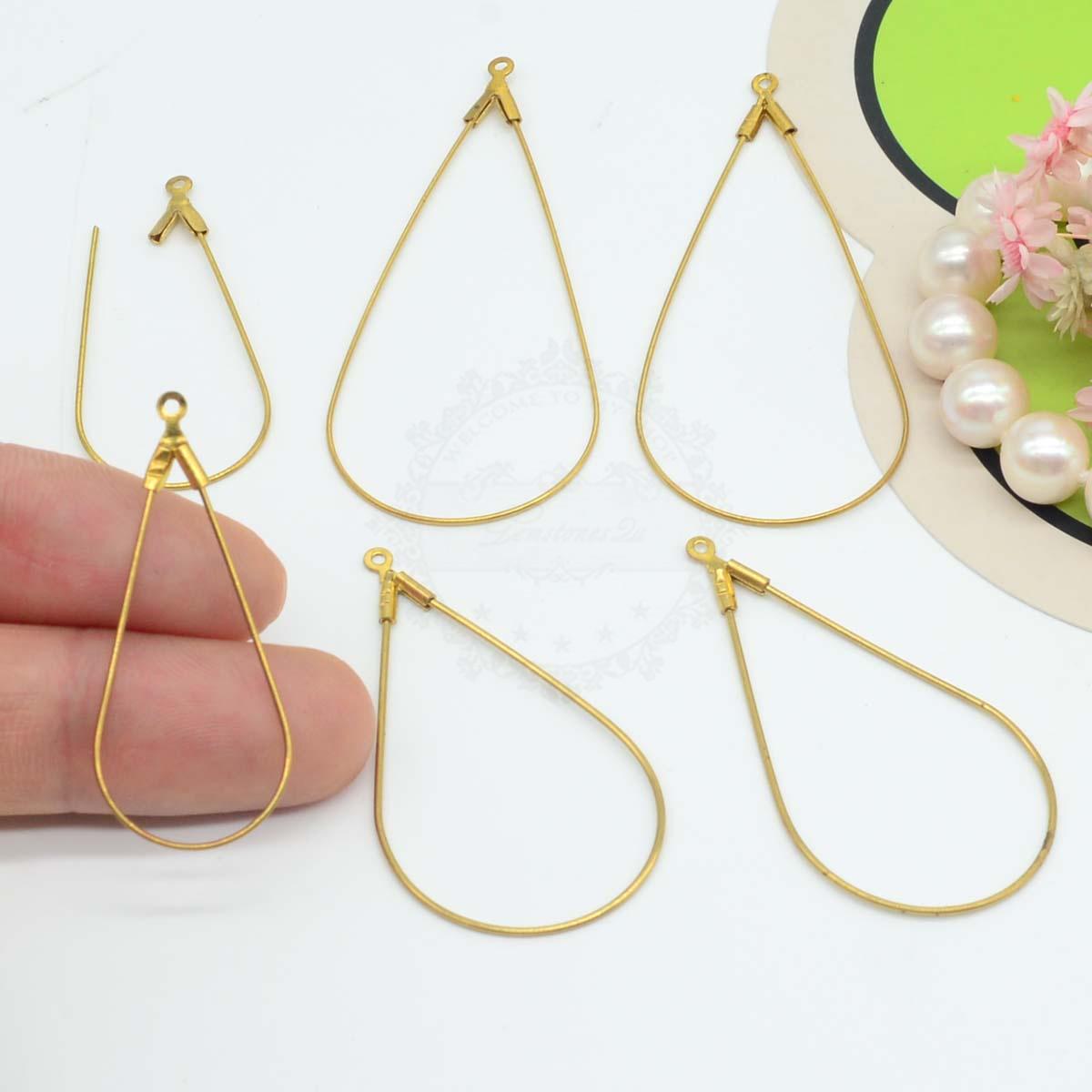 20pcs Brass Earring Wire -Raw Brass Teardrop Ear Wire - Pendant-…