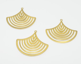 30pcs 32.5mmx34.5mm Brass Earring Findings, Earring connector, Earring pendant, Jewelry Supplies, Brass jewelry, Fan shape earrings, S80-7