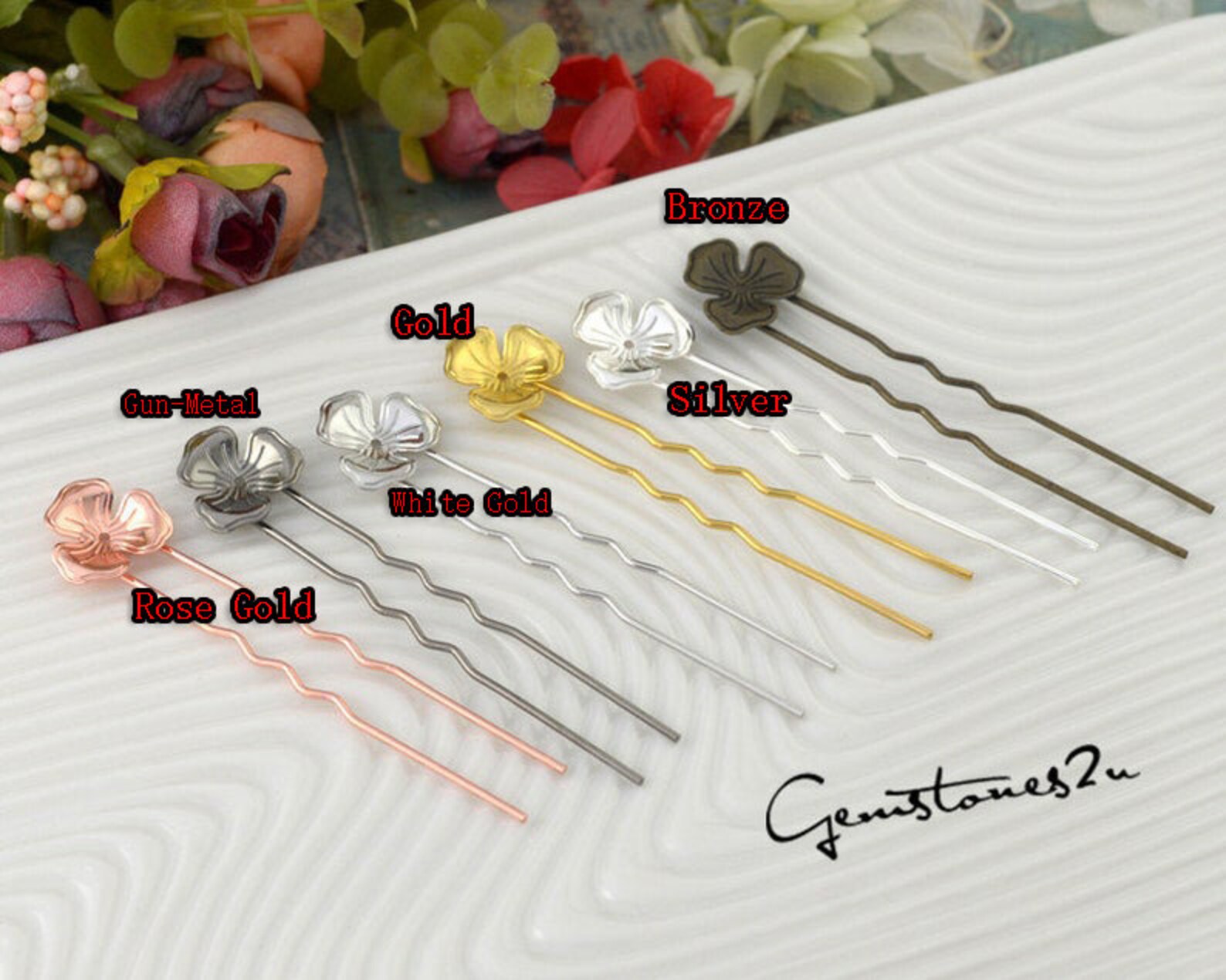 20pcs Brass Cameo Setting Hair Pins Wedding Hair Pins Prom Etsy