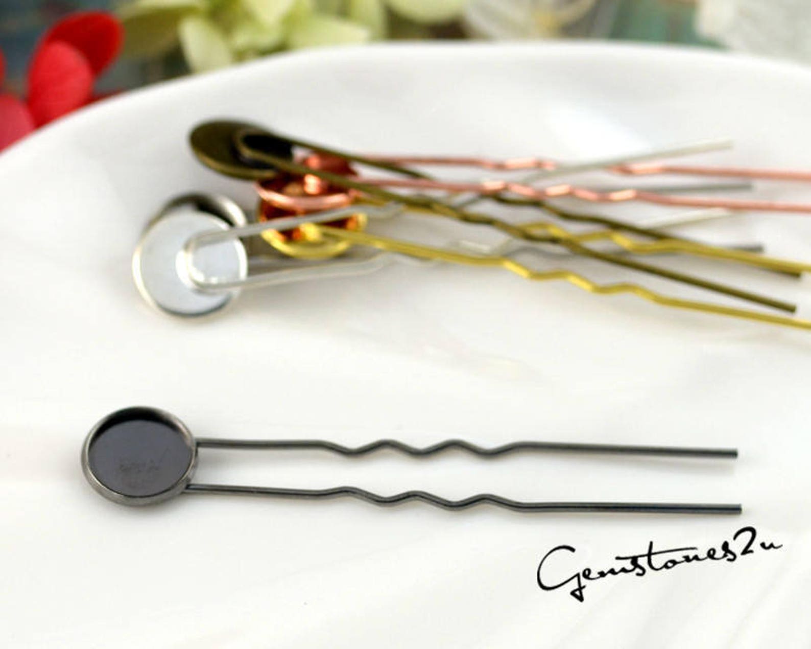 20pcs Brass Cameo Setting Hair Pins Wedding Hair Pins Prom Etsy