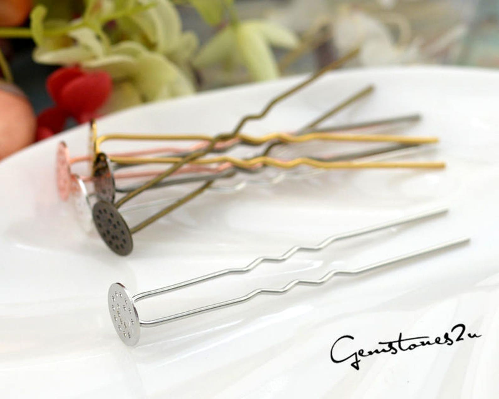 20pcs Brass Cameo Setting Hair Pins Wedding Hair Pins Prom Etsy