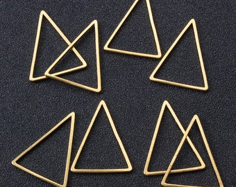 50pcs/100pcs Raw Brass Hollow Triangle Pendants Charms,Raw Brass Triangle Findings,Brass Wire Frame, Geometric Findings,Jewelry Supplies,145