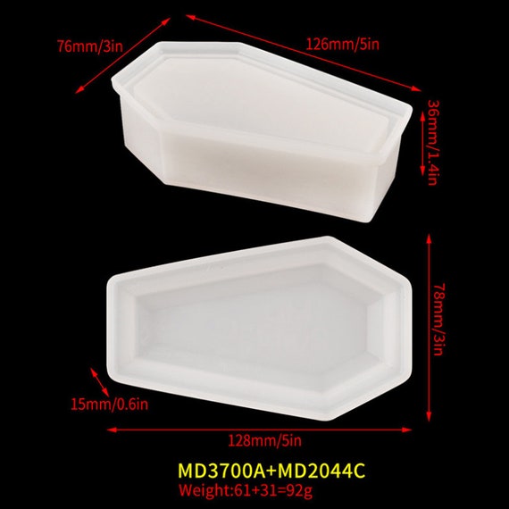InSnu- Moldes de resina epoxi de silicona de ataúd, molde de caja