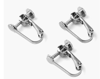 10pcs 12x15mm Stainless Steel Clip On Earring Pierced Ear Hook Blank Silver Tone Earwire Earcuff Wire DIY Jewelry Findings, BU452