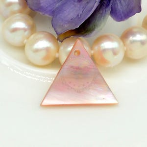 4pcs Single Hole Mother Of Pearl Triangle Pendant, Natural Mother Of Pearl Beads,Triangle Pendant, Pink Shell Beads DIY,Jewelry Making,266