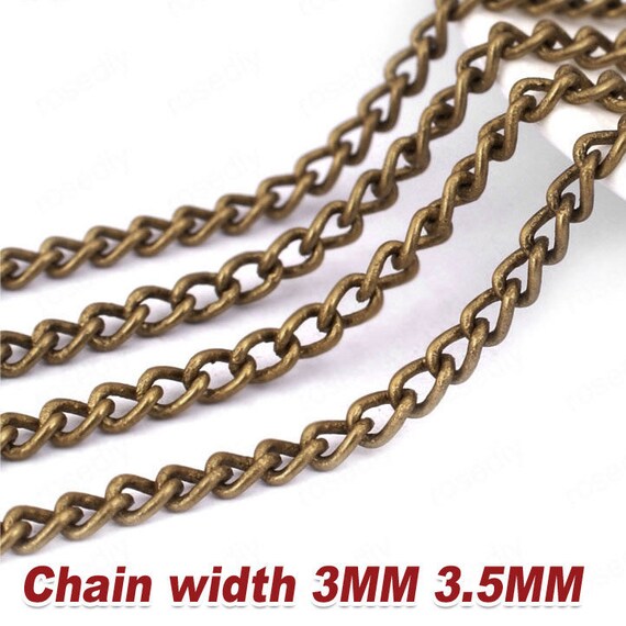 Wholesale 5 Meters 3mm Antique Bronze Twist Chain in Brass Brass Chain Pendant Chain Jewelry Chain Extension Chain Tail Chain 37 Etsy UK