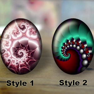 Handmade Oval Photo Glass Cabochons, Flat back Cabos, Photo glass cabochons, Illustration cabochons, Digital cabochons, Dome cab cabochons