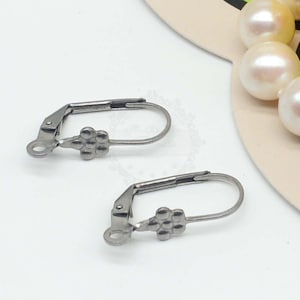 40pcs Stainless Steel Earring Wires,Ear Wire Earring Hooks,Hypoallergenic Spring Earring Finding,Surgical Stainless Steel Leverback Ear Wire