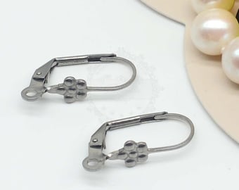 40pcs Stainless Steel Earring Wires,Ear Wire Earring Hooks,Hypoallergenic Spring Earring Finding,Surgical Stainless Steel Leverback Ear Wire