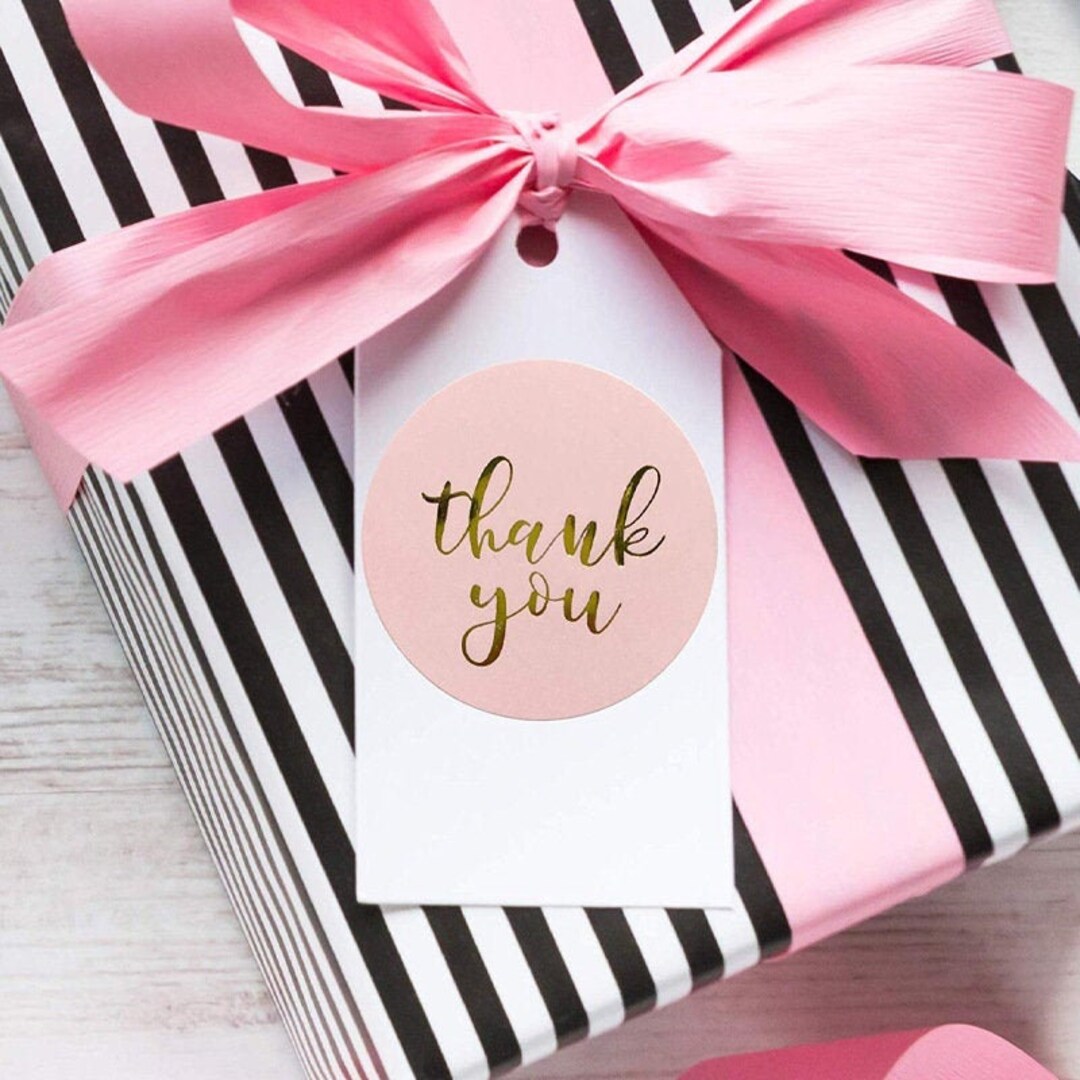 500pcs 1inch Gold Foil Thank You Stickers-pink Stickers for - Etsy