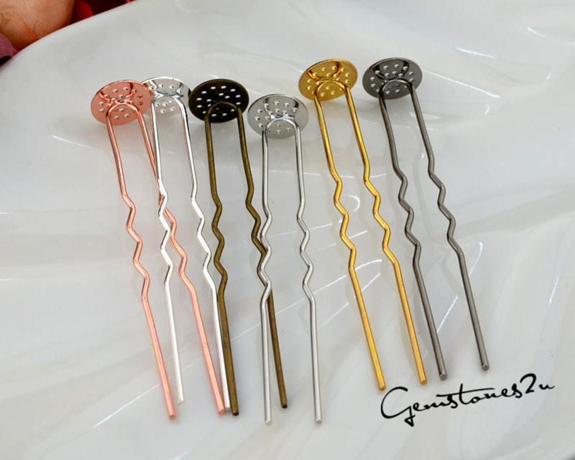 20pcs Brass Cameo Setting Hair Pins Wedding Hair Pins Prom Etsy