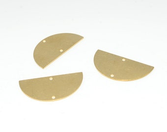 50 piezas de 16 x 30 mm de latón para pendientes, conectores, colgantes, accesorios de joyería, joyas de latón, pendientes semicirculares, S70-A